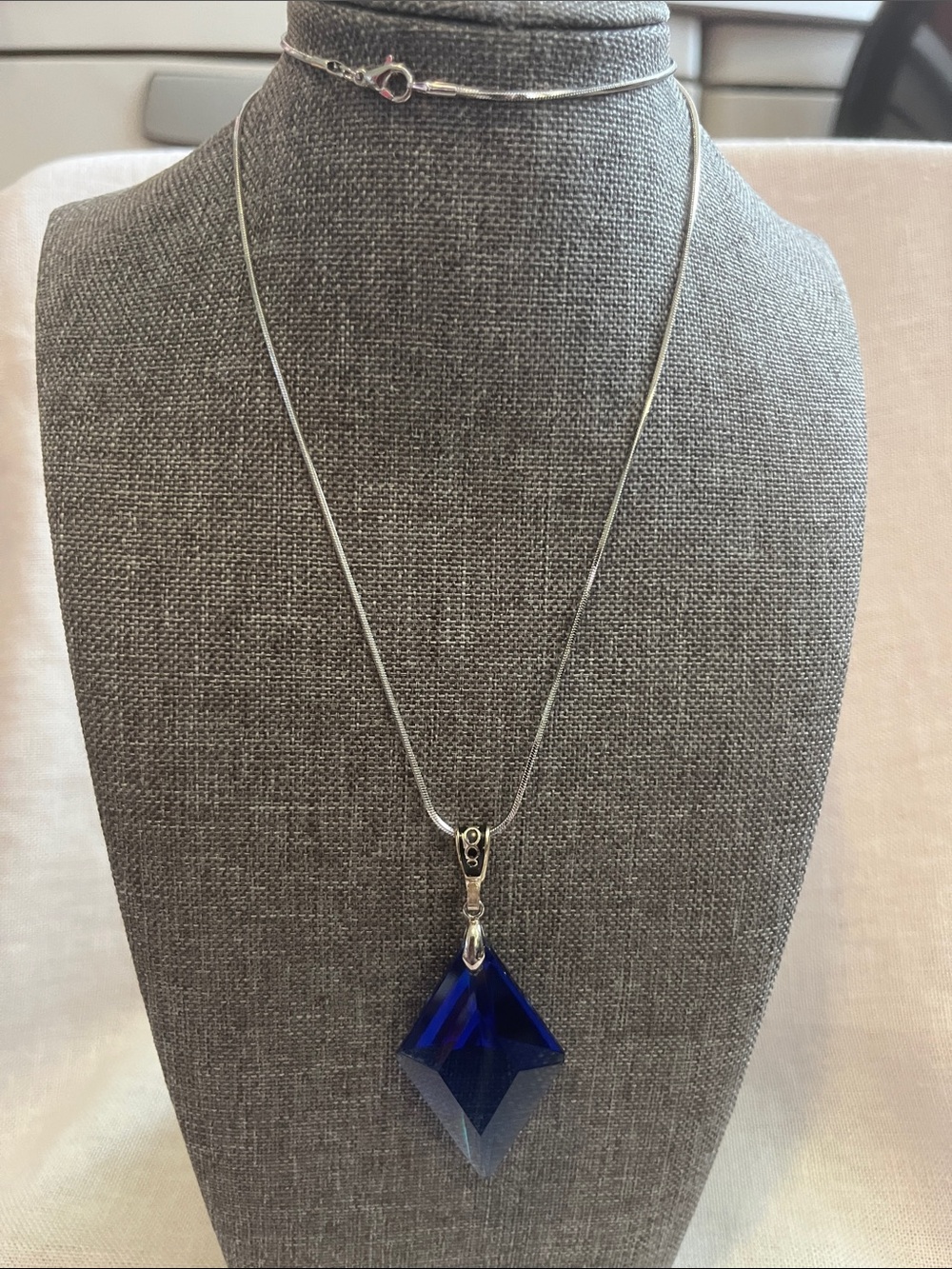 Blue Crystal Pendant Necklace - Women Jewelry